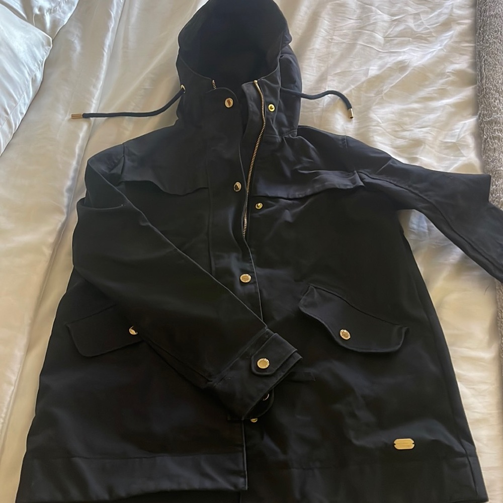 Black rain jacket